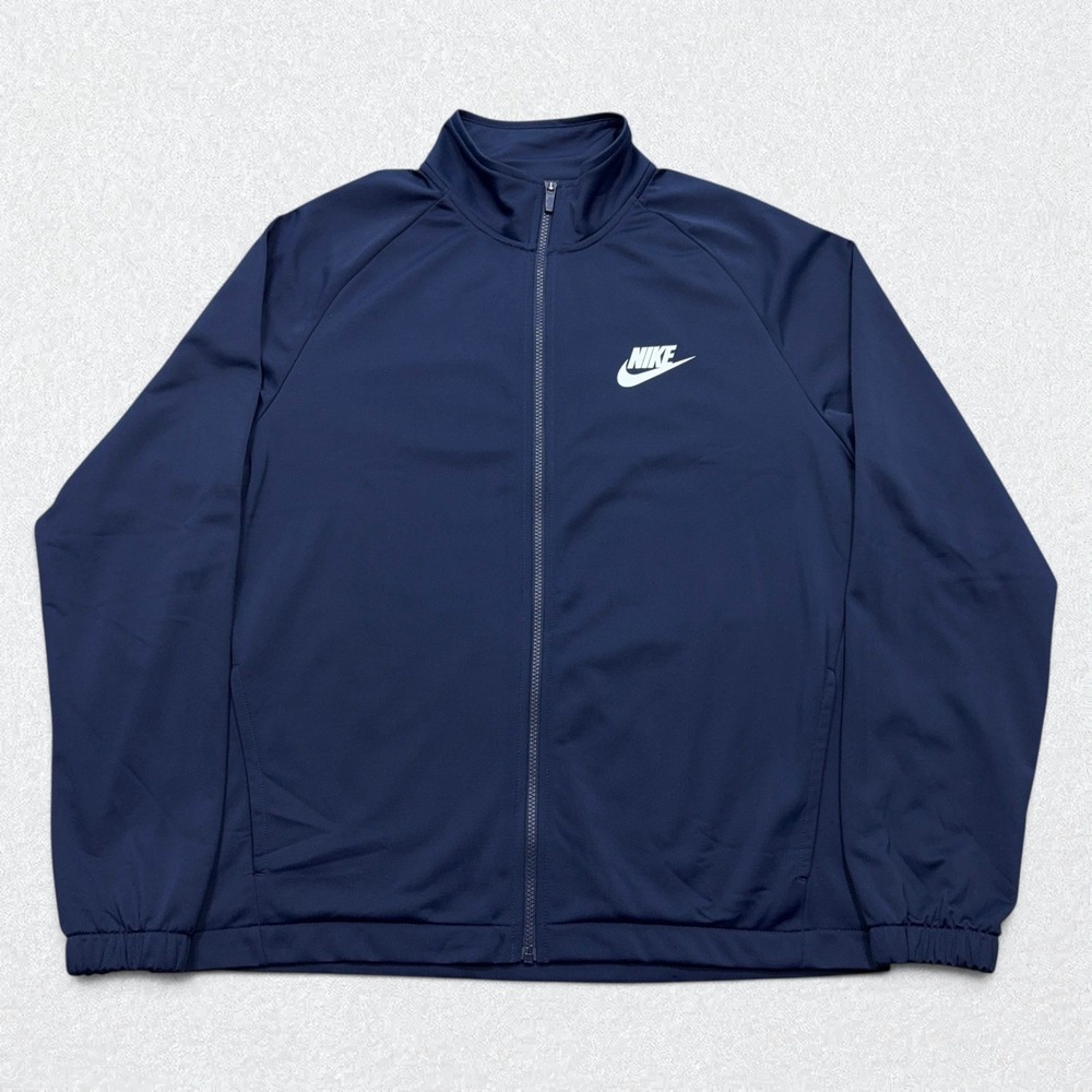 Nike Track Jacket Mens XL Navy Blue Full Zip Mock Neck Pockets CD9239-451